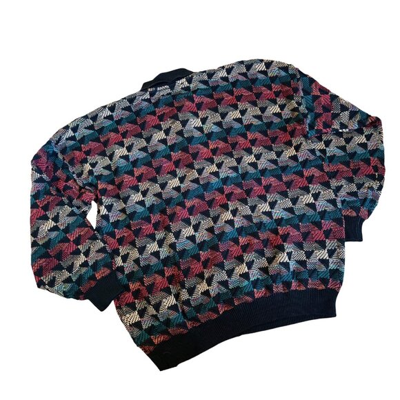 Vintage Tundra Canada Men Winter Coogi-Style Pullover Multicolor Grandpa Sweater - Picture 6 of 6